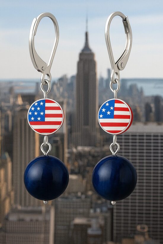 Dabīgo pērļu auskari "Ņujorkas Brīvība"